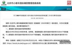 超15万个家庭申请 北京新政后首期新能源小客车指标今天配置